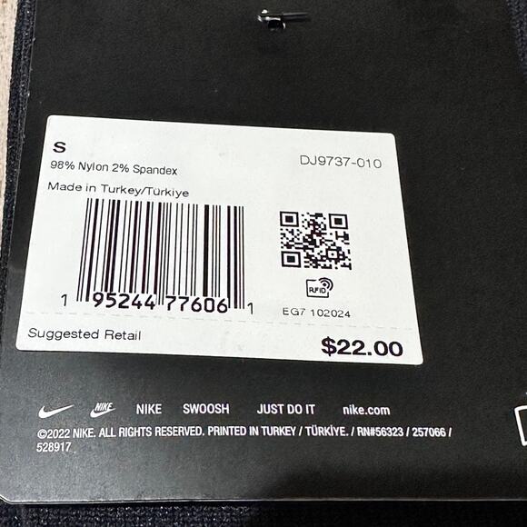 New 2 Pair Nike Performance Cushioned Knee-High Dri- Fit Black Socks Size Small - Picture 11 of 13